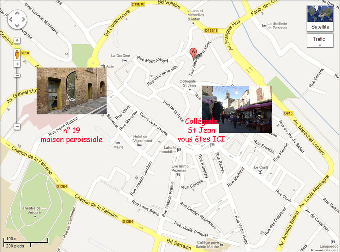 Collegiale St Jean plan acces