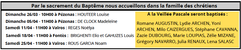 Baptems avril 26