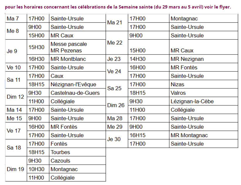 Messes avril 26